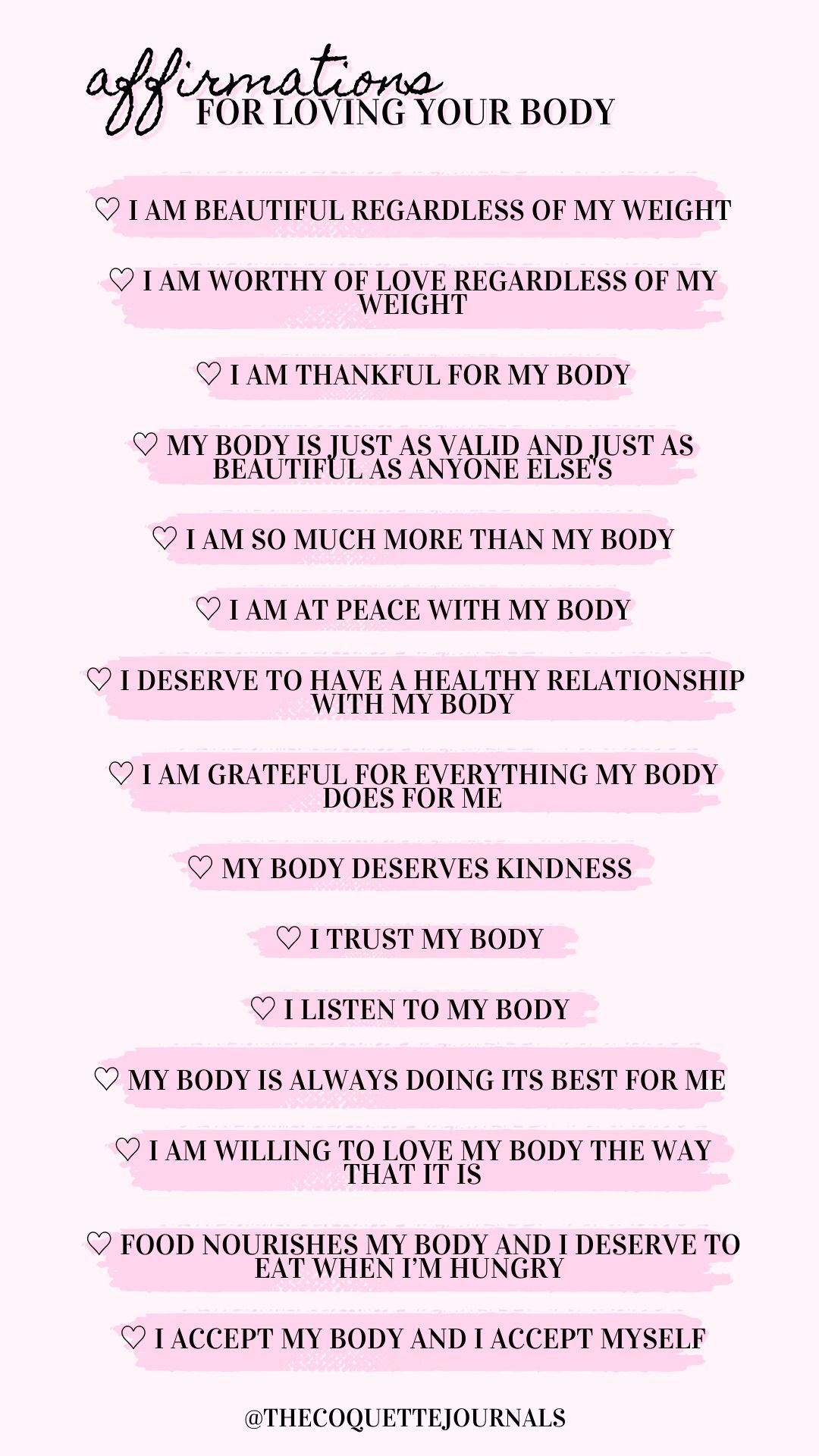 15 Empowering Body Love Affirmations You Have to Hear – The Coquette ...